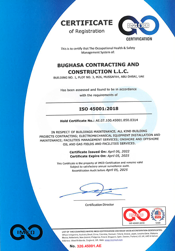 ISO 45001 - bughasa general contracting