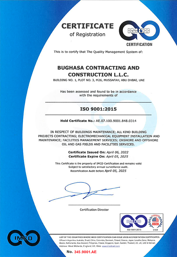 ISO 9001 - bughasa general contracting